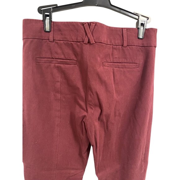 Anthropologie The Essential Slim Pant Burgundy Women's Size 4 - Picture 3 of 7